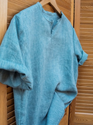 Lniany T-shirt Męski